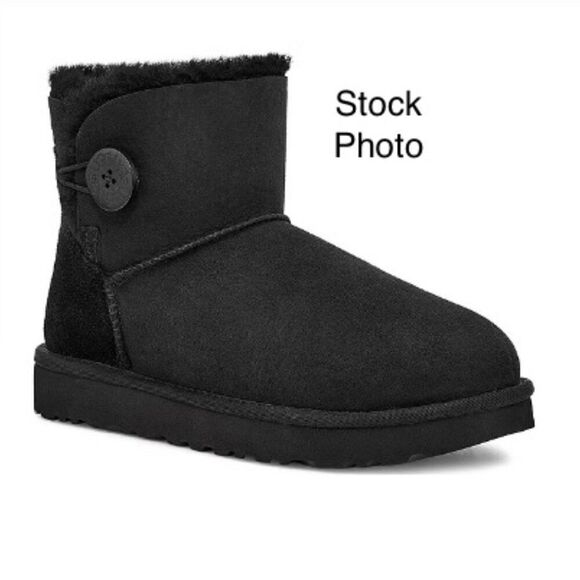UGG Suede Boots Short Boots Womens Size 6 Black - Picture 7 of 7
